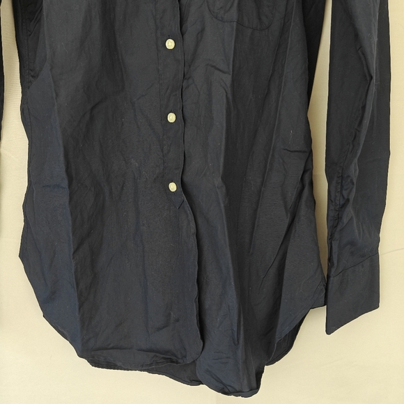Ann Mashburn Button Up Boyfriend ShirtIn Navy Poplin Size Small Women's - Picture 9 of 16
